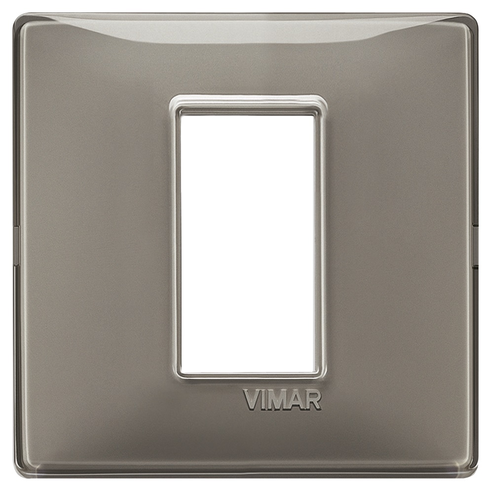 Placca 1 modulo tecnopolimero Reflex colore cenere per impianti elettrici
