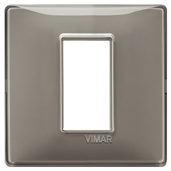 Placca 1 modulo tecnopolimero Reflex colore cenere per impianti elettrici