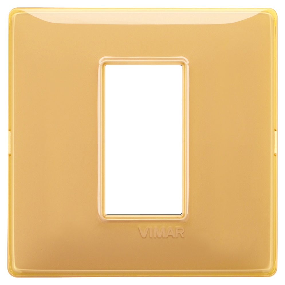 Placca 1 modulo tecnopolimero Reflex ambra per impianti elettrici
