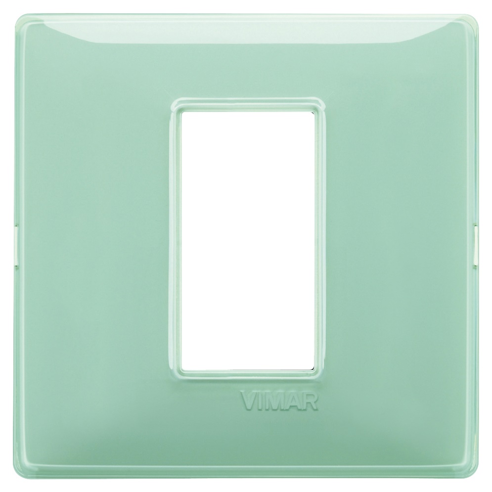 Placca 1 modulo tecnopolimero Reflex colore menta per impianti elettrici