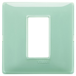 Placca 1 modulo tecnopolimero Reflex colore menta per impianti elettrici