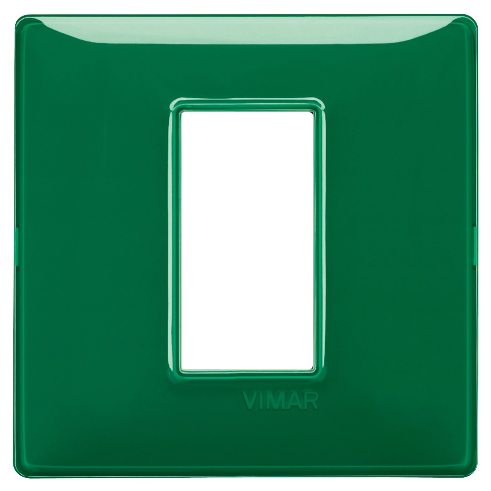 Placca 1 modulo tecnopolimero Reflex smeraldo per installazioni elettriche