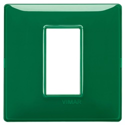 Placca 1 modulo tecnopolimero Reflex smeraldo per installazioni elettriche