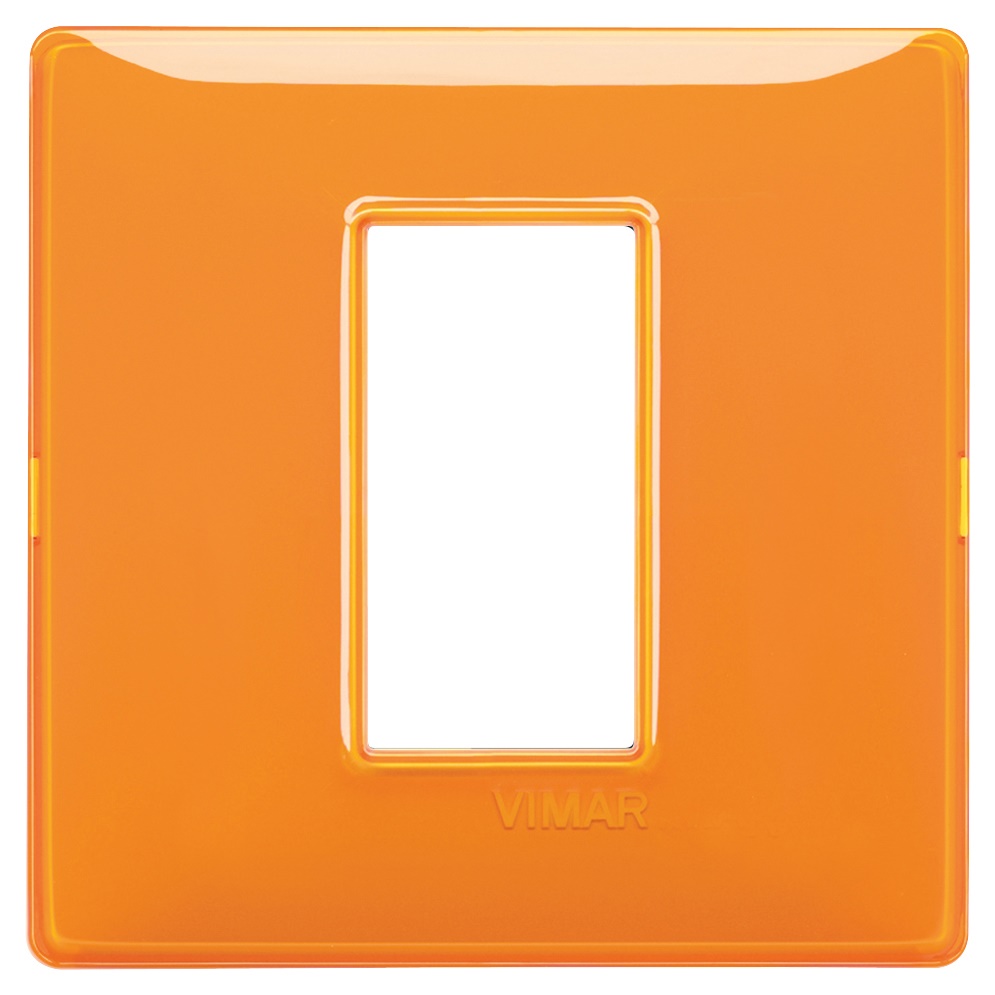 Placca 1 modulo tecnopolimero Reflex arancio per impianti elettrici