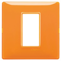 Placca 1 modulo tecnopolimero Reflex arancio per impianti elettrici