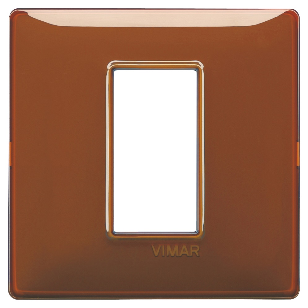 Placca 1 modulo tecnopolimero Reflex colore tabacco per impianti elettrici