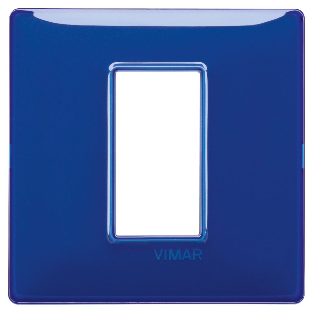 Placca 1 modulo tecnopolimero Reflex zaffiro design moderno per impianti elettrici