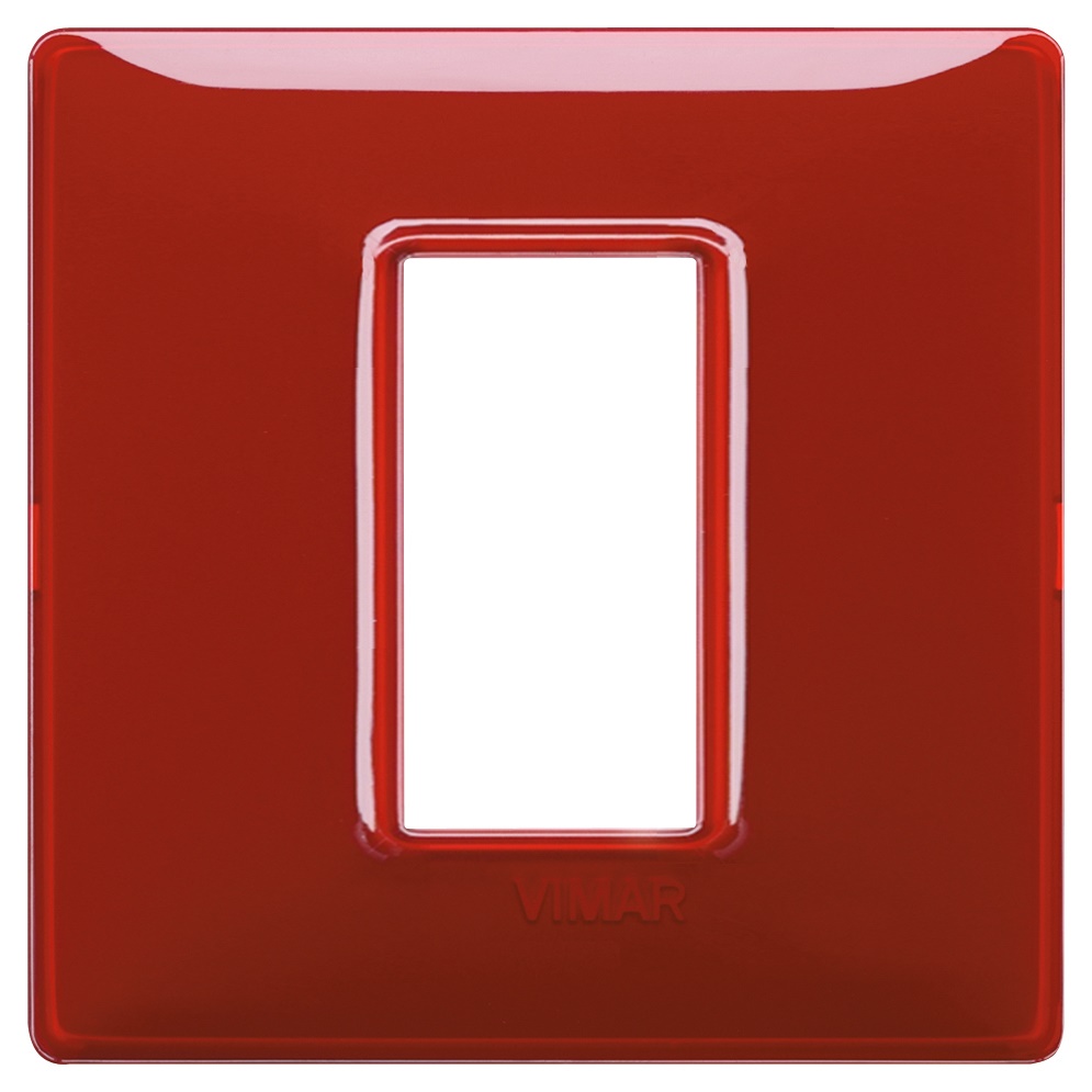 Placca 1 modulo tecnopolimero Reflex rubino per impianti elettrici