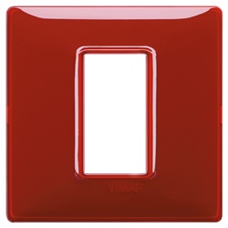 Placca 1 modulo tecnopolimero Reflex rubino per impianti elettrici