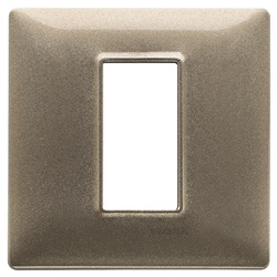 Placca 1 modulo metallo bronzo metallizzato per installazioni elettriche