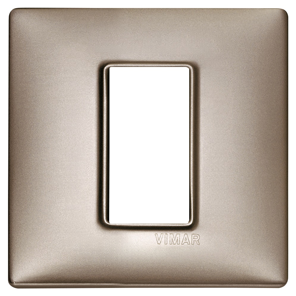 Placca 1 modulo metallo nichel perlato per installazioni elettriche