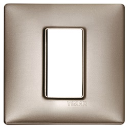 Placca 1 modulo metallo nichel perlato per installazioni elettriche