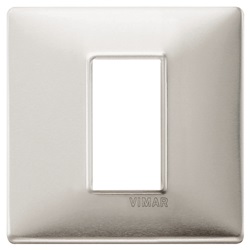 Placca 1M alluminio spazzolato Plana 