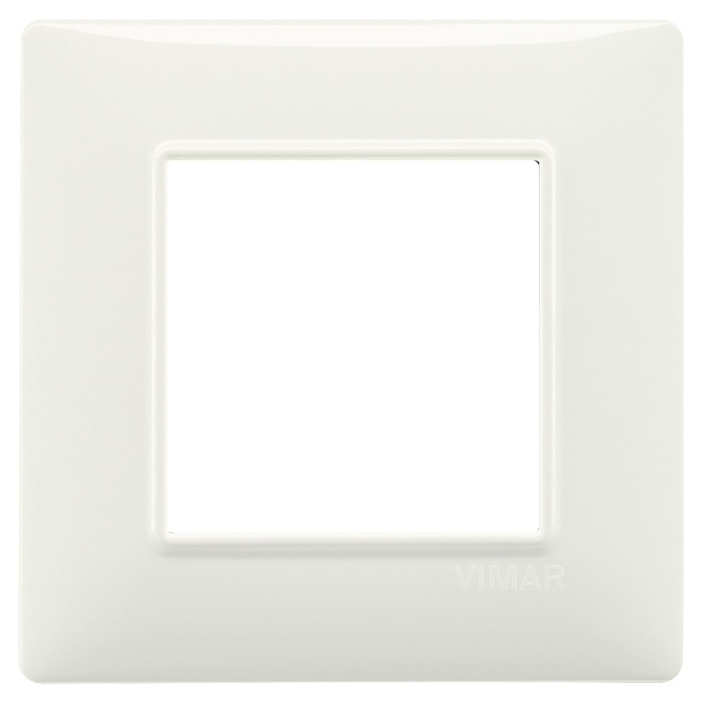 Placca 2 moduli tecnopolimero colore avorio per installazioni elettriche