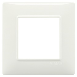 Placca 2 moduli tecnopolimero colore avorio per installazioni elettriche