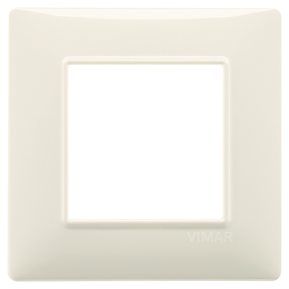 Placca 2 moduli beige tecnopolimero per installazioni elettriche interne