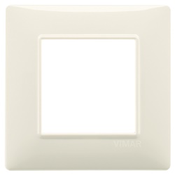 Placca 2 moduli beige tecnopolimero per installazioni elettriche interne