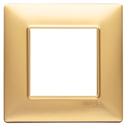 Placca 2 moduli tecnopolimero oro opaco per installazioni elettriche