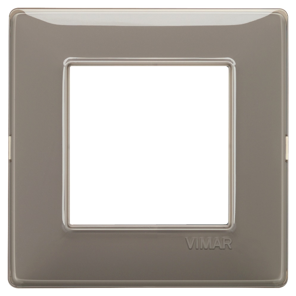 Placca 2 moduli tecnopolimero Reflex colore cenere per installazioni elettriche