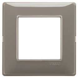 Placca 2 moduli tecnopolimero Reflex colore cenere per installazioni elettriche