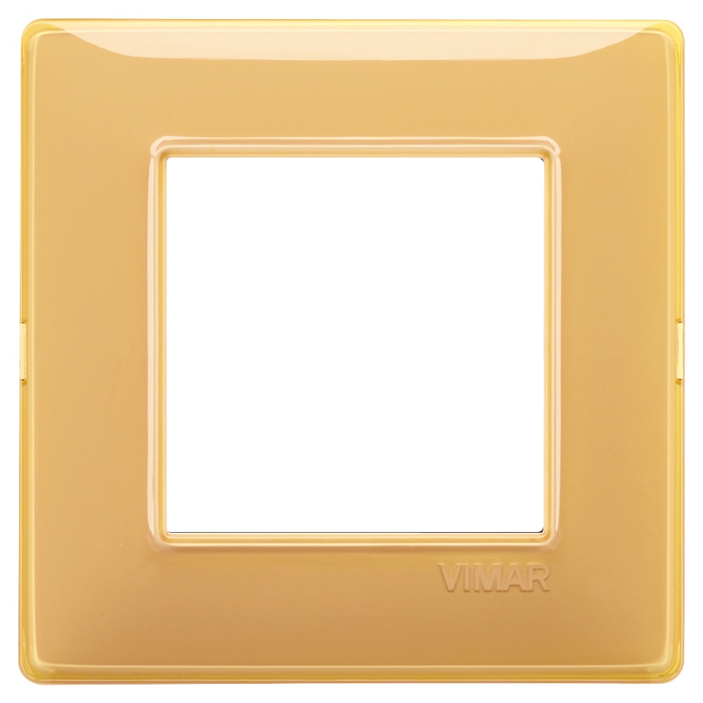 Placca 2 moduli tecnopolimero Reflex ambra per installazioni elettriche