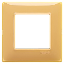 Placca 2 moduli tecnopolimero Reflex ambra per installazioni elettriche