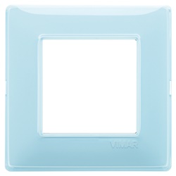 Placca 2 moduli tecnopolimero Reflex acqua per installazioni elettriche