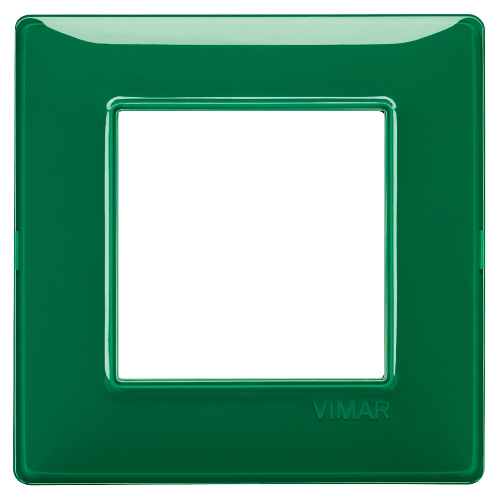 Placca 2 moduli tecnopolimero Reflex smeraldo per installazioni elettriche