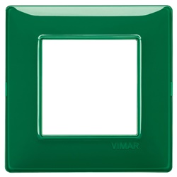 Placca 2 moduli tecnopolimero Reflex smeraldo per installazioni elettriche