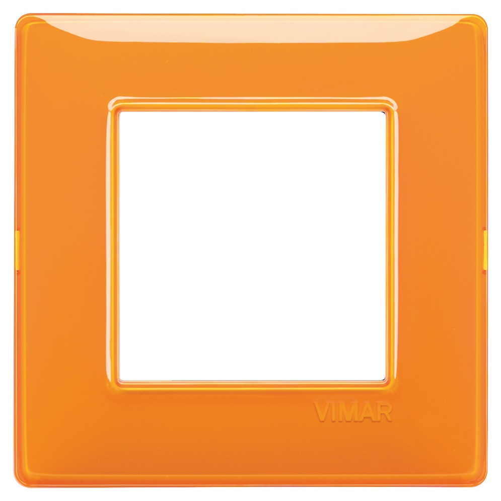 Placca 2 moduli tecnopolimero Reflex arancio per installazioni elettriche