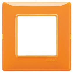 Placca 2 moduli tecnopolimero Reflex arancio per installazioni elettriche