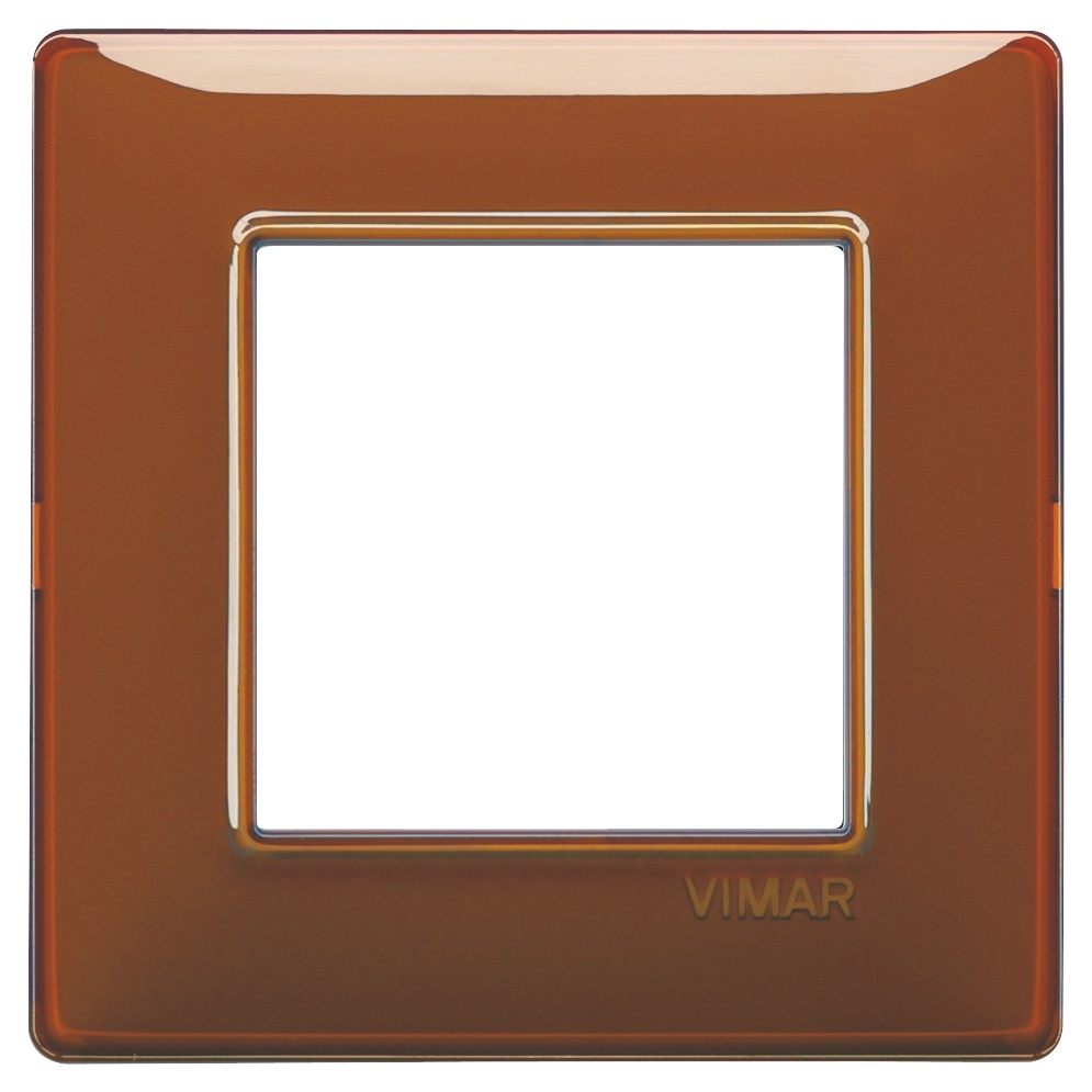 Placca 2 moduli tecnopolimero Reflex colore tabacco per impianti elettrici