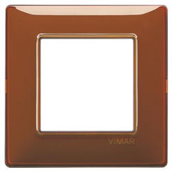Placca 2 moduli tecnopolimero Reflex colore tabacco per impianti elettrici