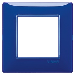 Placca 2 moduli tecnopolimero Reflex zaffiro per installazioni elettriche