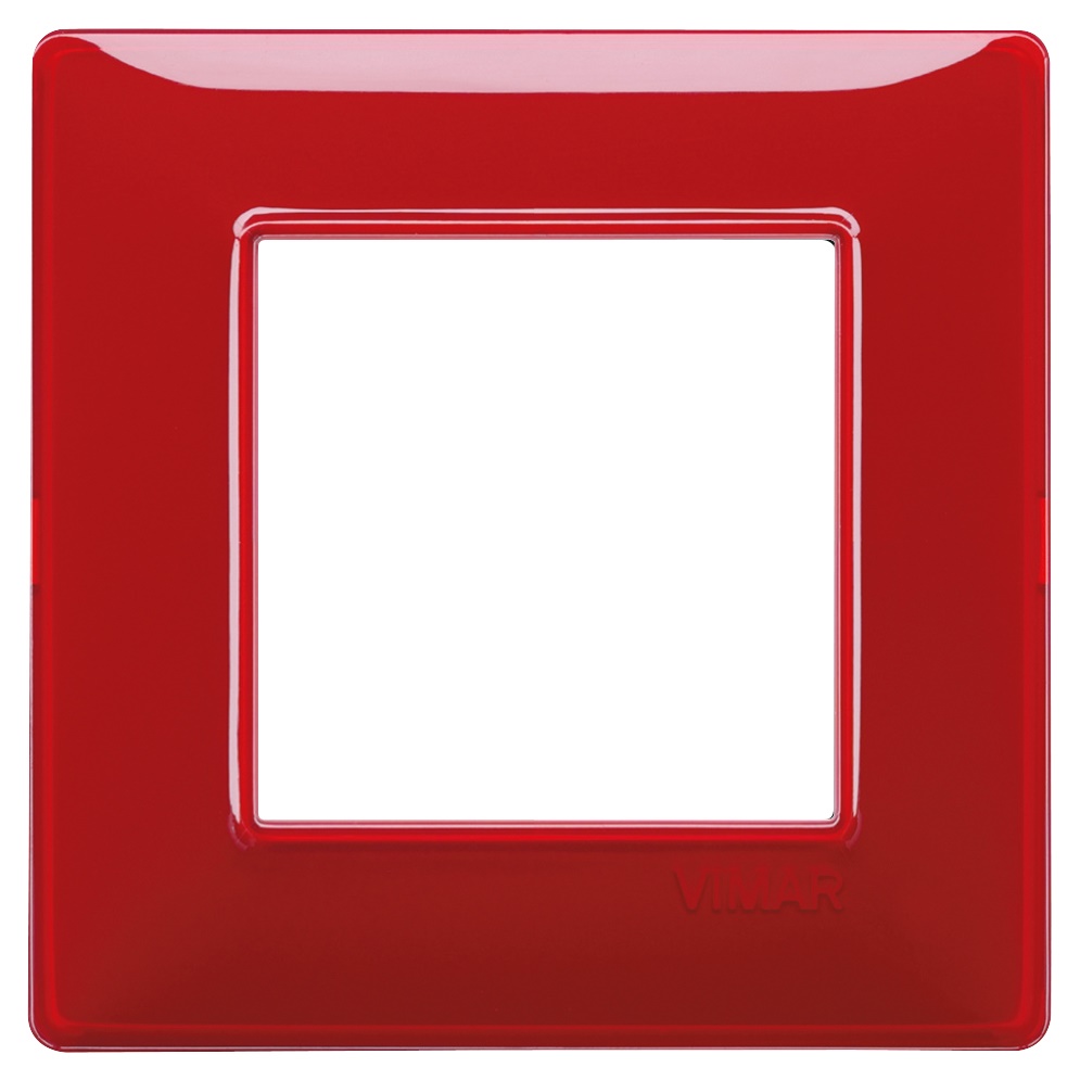 Placca 2 moduli tecnopolimero Reflex rubino per impianti elettrici