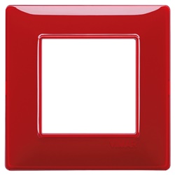 Placca 2 moduli tecnopolimero Reflex rubino per impianti elettrici