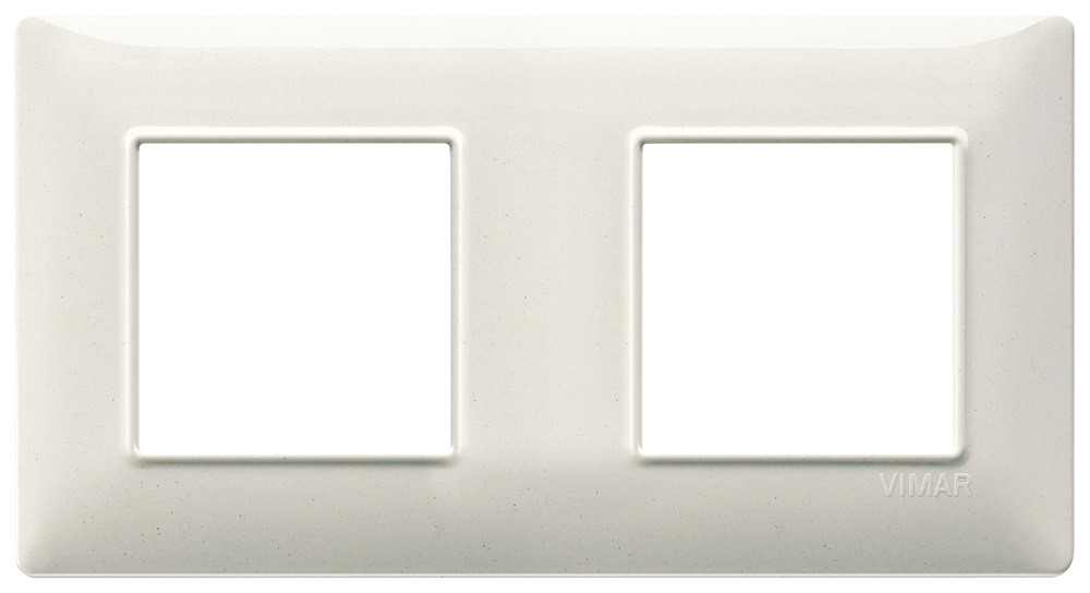 Placca 4M (2+2) int71 bianco granito Plana 