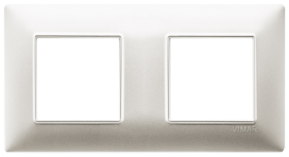 Placca 4 moduli (2+2) interasse 71 mm tecnopolimero nichel opaco per impianti elettrici