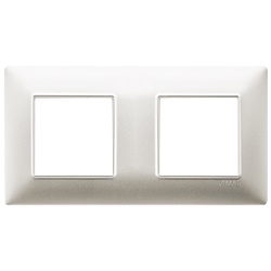 Placca 4 moduli (2+2) interasse 71 mm tecnopolimero nichel opaco per impianti elettrici