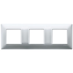 Placca 6M (2+2+2) int71 argento opaco Plana 