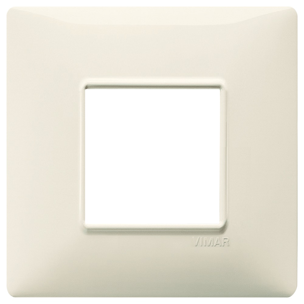 Placca 2 moduli BS beige tecnopolimero per installazioni elettriche standard