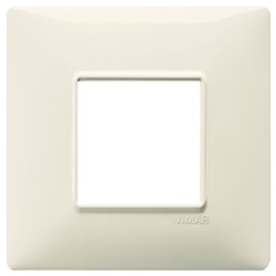 Placca 2 moduli BS beige tecnopolimero per installazioni elettriche standard