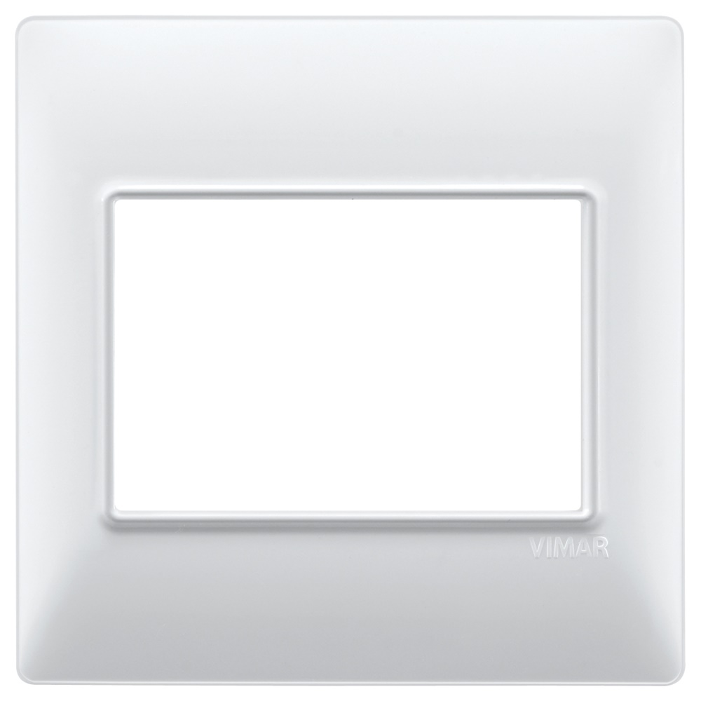 Placca 3 moduli tecnopolimero bianco per impianti elettrici standard