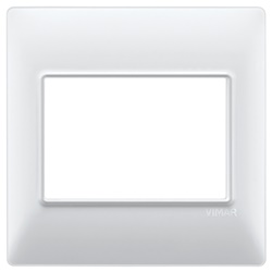 Placca 3 moduli tecnopolimero bianco per impianti elettrici standard