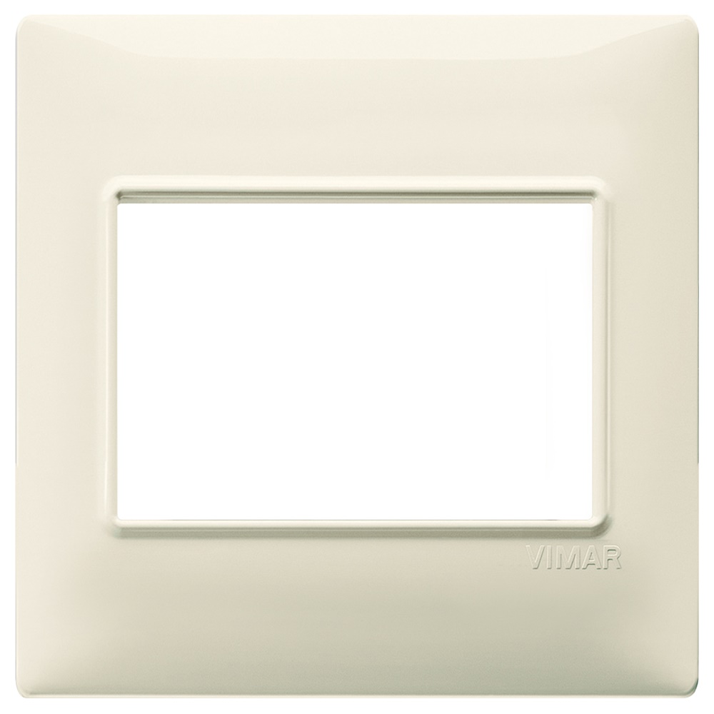 Placca 3 moduli beige tecnopolimero per impianti elettrici standard