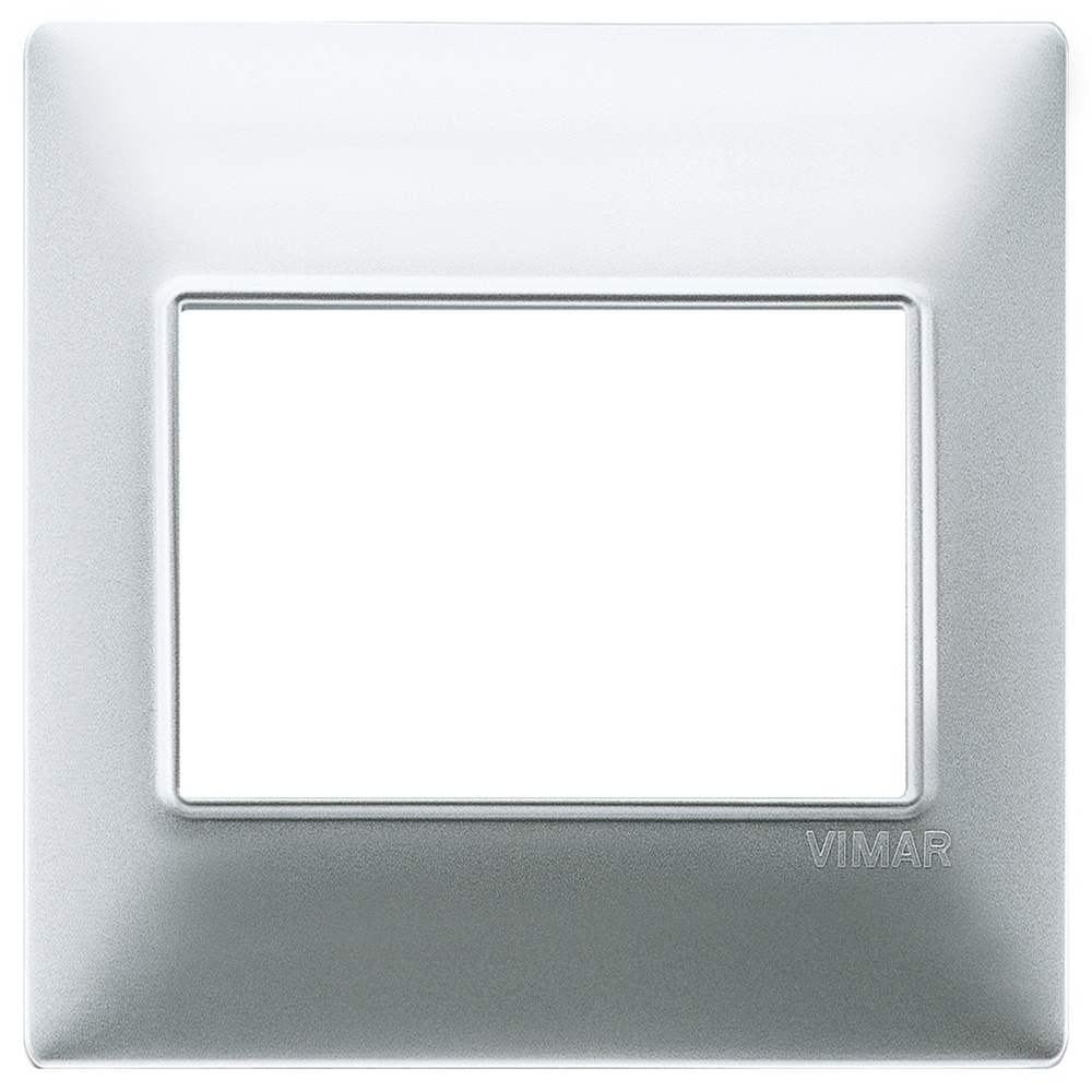 Placca 3 moduli BS tecnopolimero vernice argento opaco per installazioni elettriche
