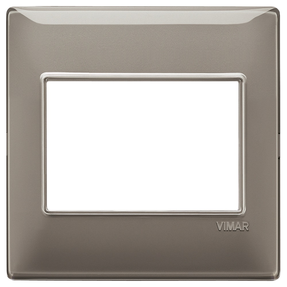 Placca 3 moduli tecnopolimero Reflex colore cenere per impianti elettrici