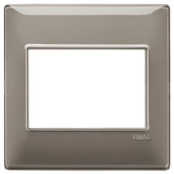 Placca 3 moduli tecnopolimero Reflex colore cenere per impianti elettrici