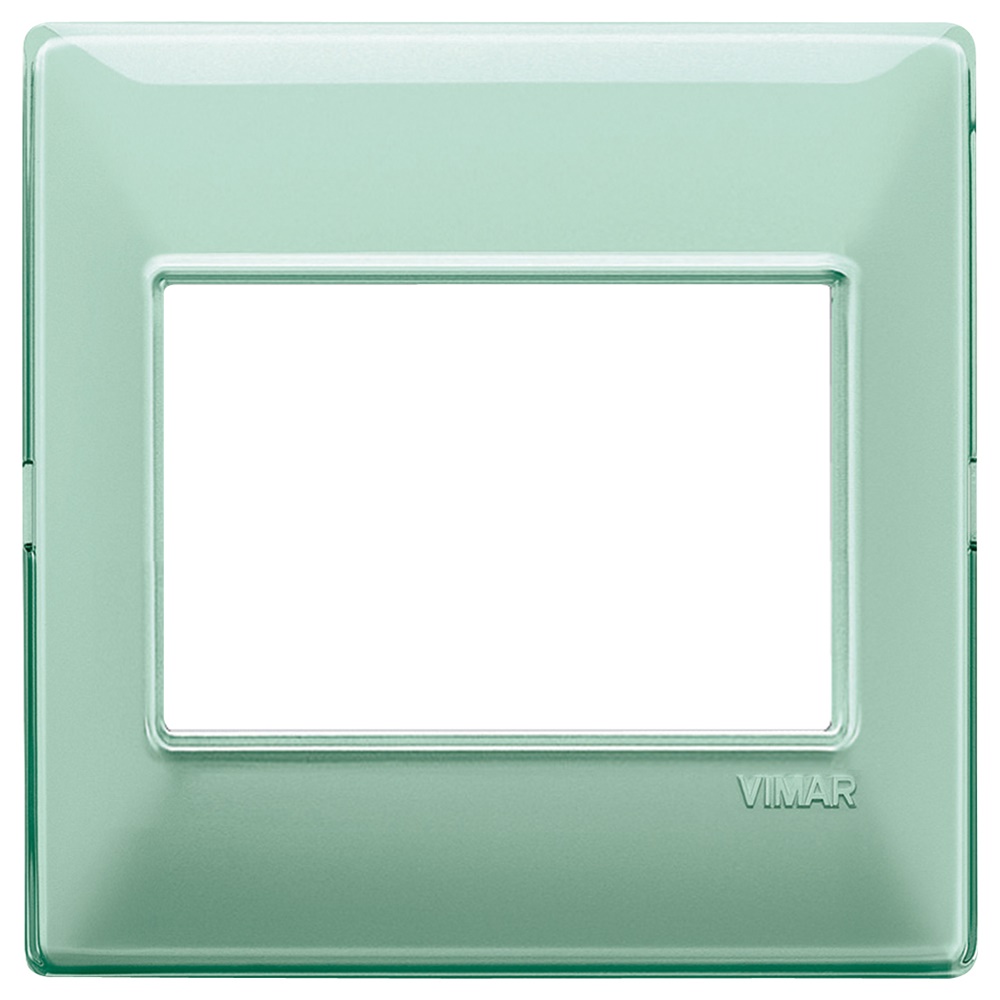Placca 3 moduli tecnopolimero Reflex colore menta per impianti elettrici