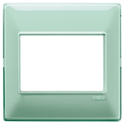 Placca 3 moduli tecnopolimero Reflex colore menta per impianti elettrici